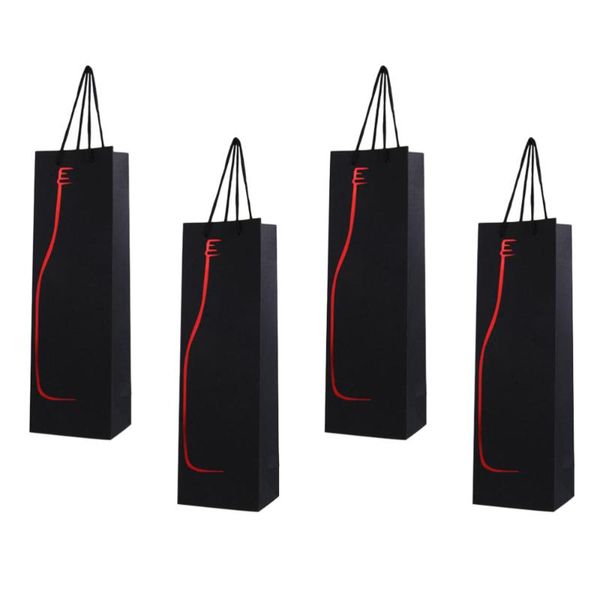 

12pcs premium gift bags single bottle tote hand bag(gold)