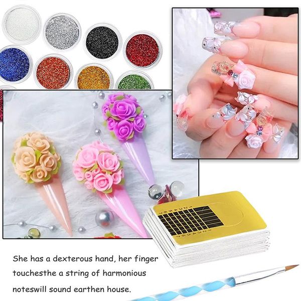 

nail art kits crystal set 24 colors glitter extended carved pollen novice beginners home practice mh88
