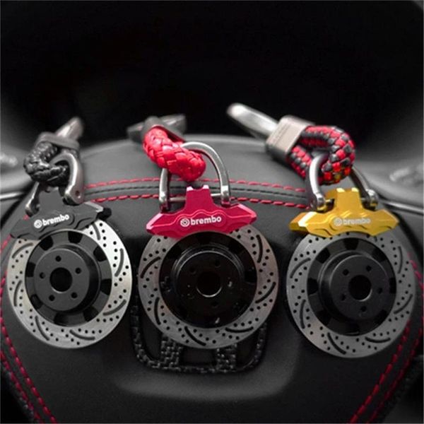 

keychains metal wheel brake disc key ring auto parts chain hub caliper for car pendant motorcycle men, Silver