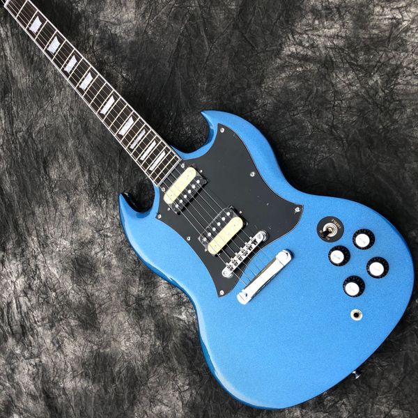 

blue color electric guitar rosewood fingerboard handwork 6 strings