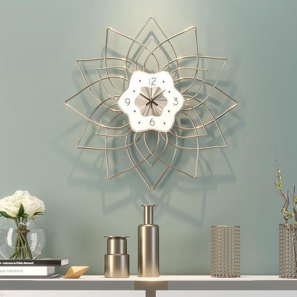 

oversized large metal flower clock wall sticker home decor modern design watch klok saat mural living room decoration merchanism