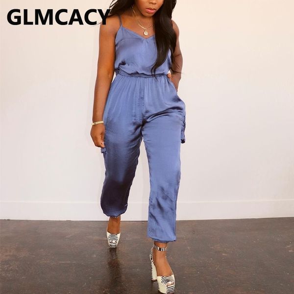 

spaghetti strap multi-pocket design casual jumpsuit 210702, Black;white