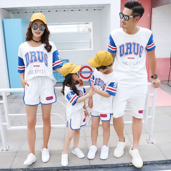 

baseball parent summer child new 2021 home mother suit family set 1148, Blue