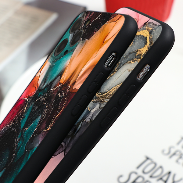 

fashion marble stone texture black cover for iphone 12pro 11pro xs max xr x 12 mini 11 8 7 6s plus 5 se