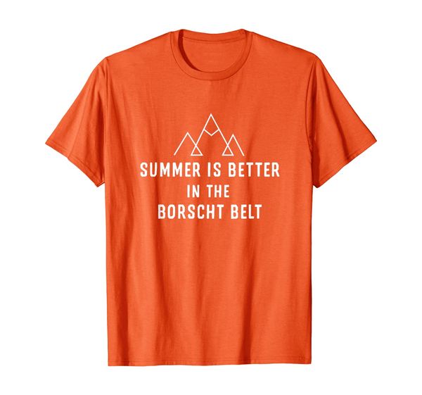 

summer is better in the borscht belt jewish travel catskills t-shirt, White;black