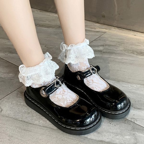 

spring fall girls lolita patent leather women mary janes platform woman roundtoe ladies black shoes mki89 84uw