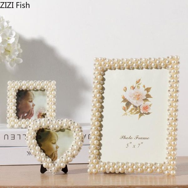 

frames pearl po frame inlaid pearls crystal storage organization home decoration deskcrafts ornaments wedding