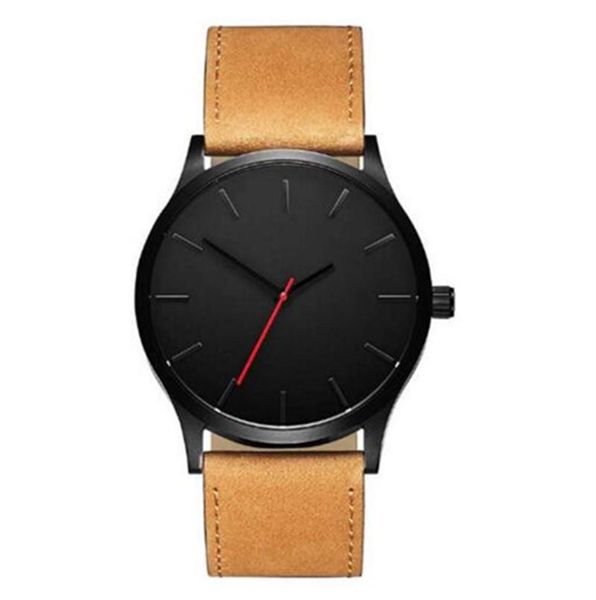 

wristwatches relogio masculino simple watch men dress leather band analog quartz wristwatch fashion luxury ladies clock female, Slivery;brown