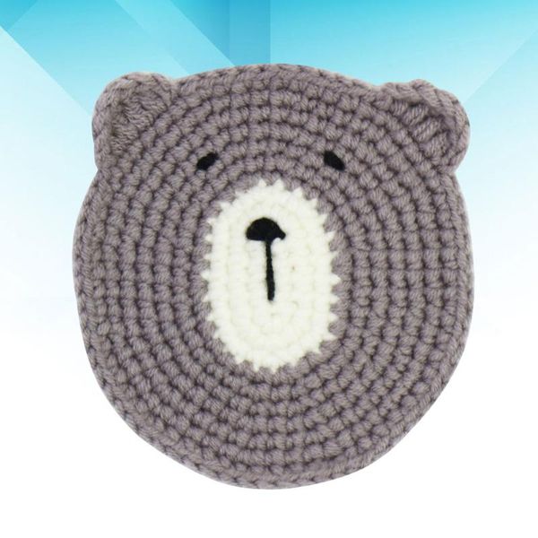 

household bear pattern cup-mat heat shield tablemat placemat woolen yarn (grey)