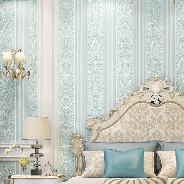 

wallpapers aishang modern simple bedroom 3d vertical stripes non-woven wallpaper living room european-style tv background wall