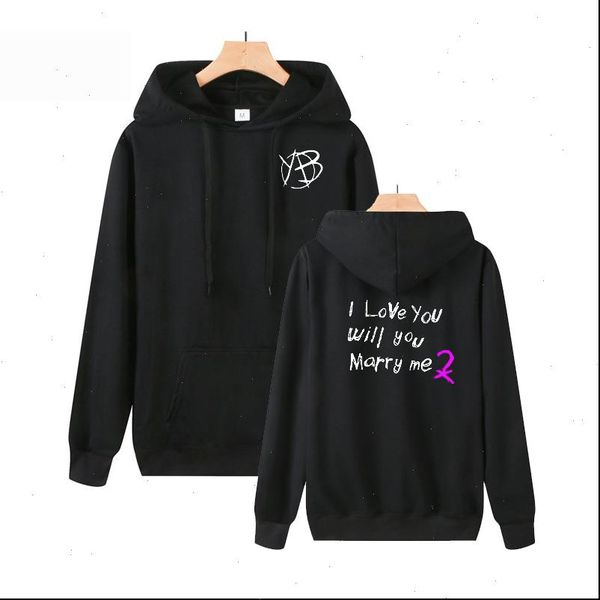 

harajuku yungblud hoodie i love you will you marry me print hoodies long sleeve pullover sudadera mujer kpop oversized, Black