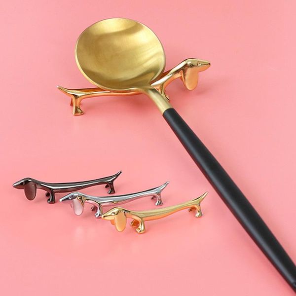 

chopsticks cute chopstick holder thick stainless steel animal dog shape stable non-slip rest creative table tableware ornaments