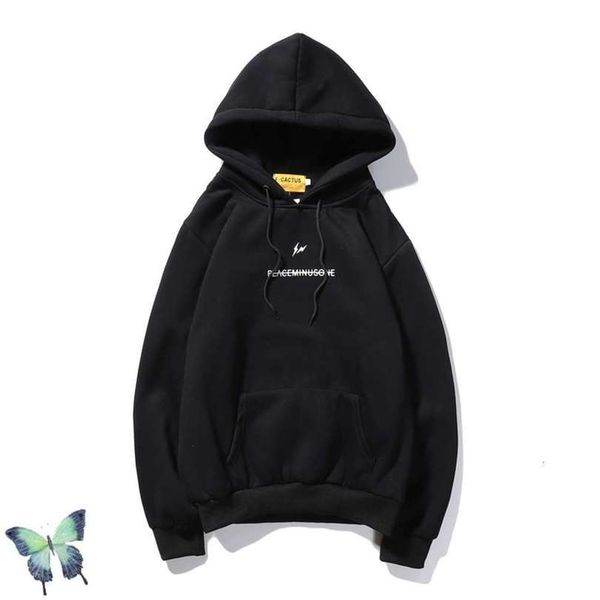 

quan zhilong same paragraph daisy peaceminusone street fashion hoodie couple classic hoodies, Black