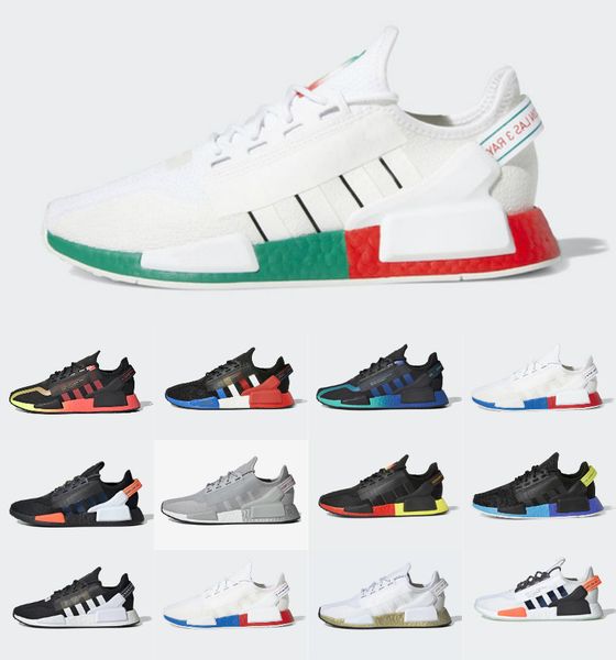

2021 nmd runner r1 v2 primeknit triple black white nmds designer running shoes for men women oreo nmds runner sports sneakers eur 36-45