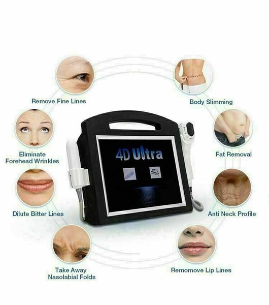 2021 2 IN1 4D HIFU 12 Linee Macchina V-Max Radar Face Lifting Skin Tightening Anti-Aging Body Slimming Beauty Equipment