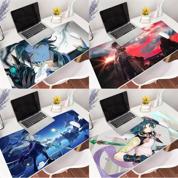 

mouse pads & wrist rests xiao genshin impact cool natural rubber gaming mousepad desk mat for csgo game player deskpc computer laptop