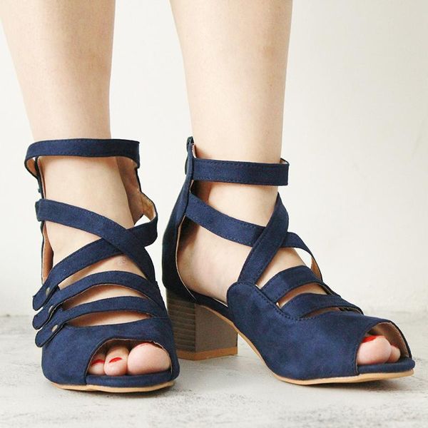 

woman shoes ankle cross-tied sandals womens mid heel sandal ladies feminino sandals zapatos de mujer, Black