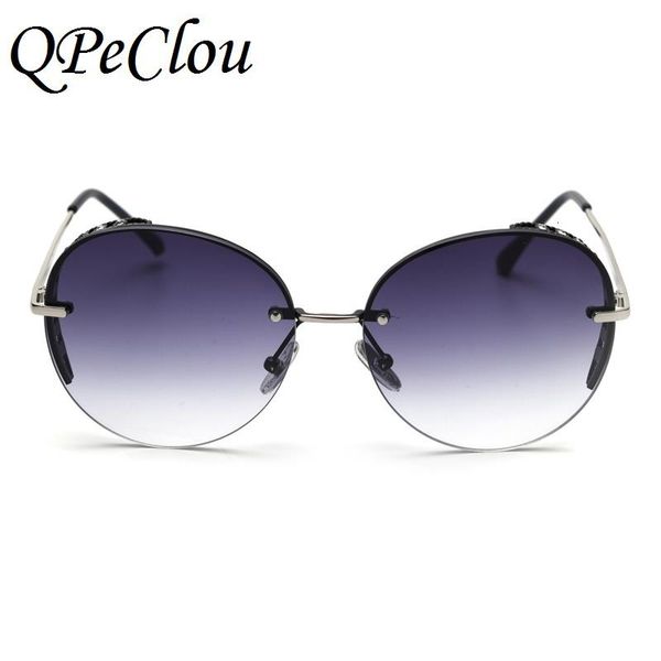 

woman luxury round women rimless diamond new vintage sunglasses fashion qpeclou glasses oculos metal brand designer sun sol 2021 lijcr onoq, White;black