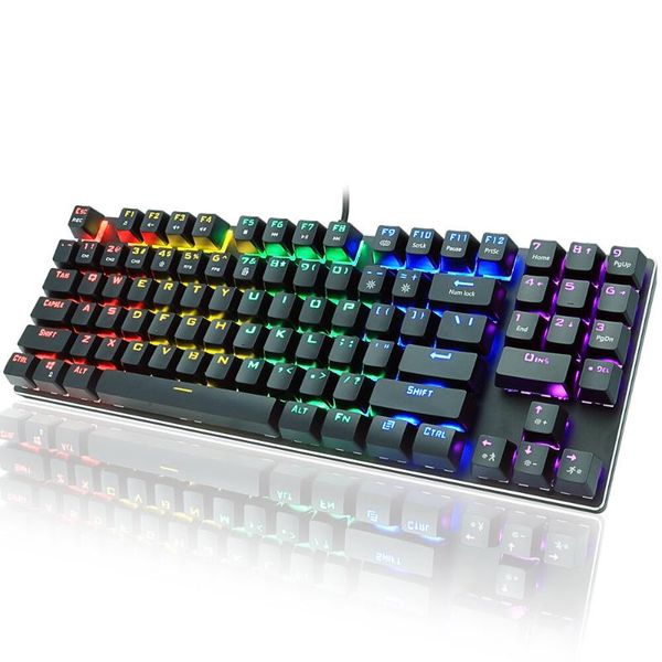 

89 keys mechanical keyboard wired rgb backlit with numpad anti-ghosting english russian gaming keyboard
