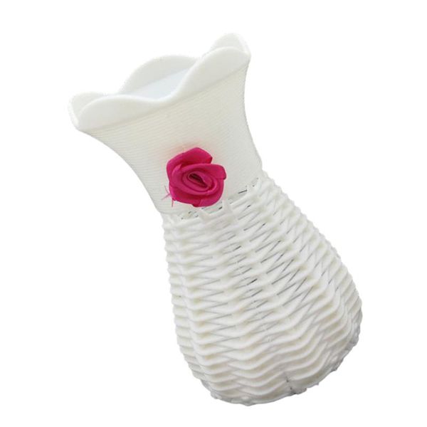 

storage baskets creative imitation weaving basket flower hollow pattern vase for home wedding decoration (random st