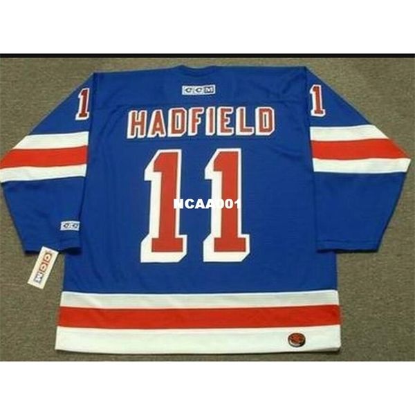 

real 001 real full embroidery # 11 vic hadfield new york rangers 1972 hockey jersey or custom any name or number jersey, Black