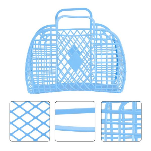 

1pc basket storage basket portable shopping home (blue)