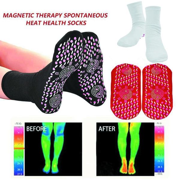 

sports socks cycling self-heating care magnetic therapy sport foot massager warm winter outdoor warmth, Black