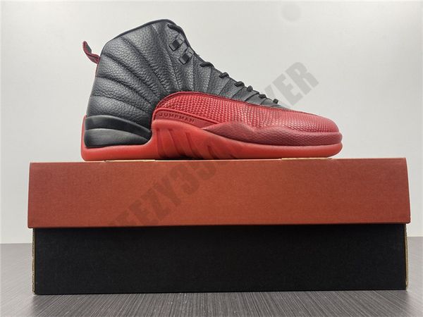 

shoes flu game utility 12s black varsity red jumpman leather real carbon fiber designer mens trainers sports sneakers 7-13 130690-002, White;red