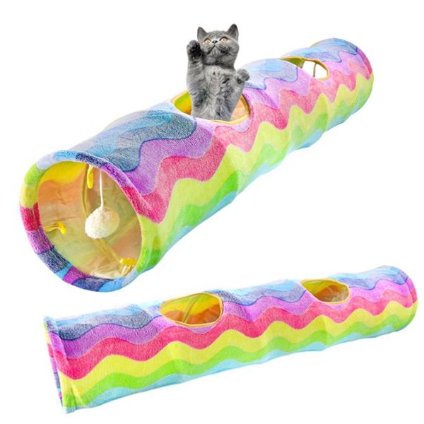 

cat toys interactive collapsible tunnel tube for cats kitten training pet toy cave