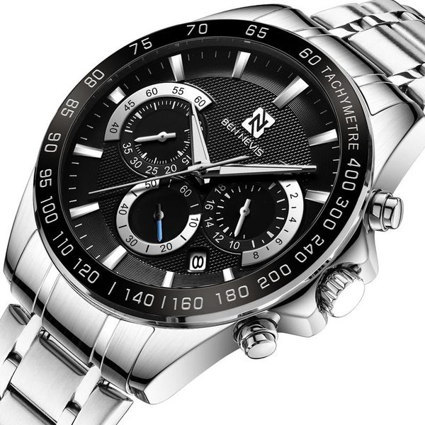 

ben nevis new business mens watches quartz watch men chronograph clock relogio masculino gifts, Slivery;brown