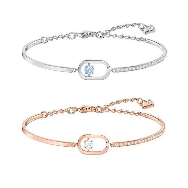 

bracelet shijia u-shaped oval beating heart female element crystal, Golden;silver