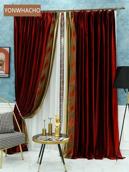 

curtain & drapes custom curtains red flannel luxury postmodern upscale bedroom burgundy velvet thick cloth blackout tulle drape b846