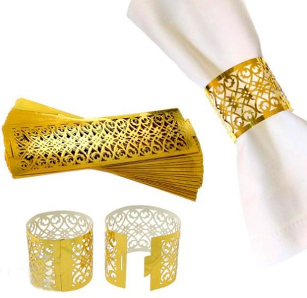 

napkin rings 20pcs/set towel buckle laser cut paper supplies lace design personalized wedding party decoration wholesale