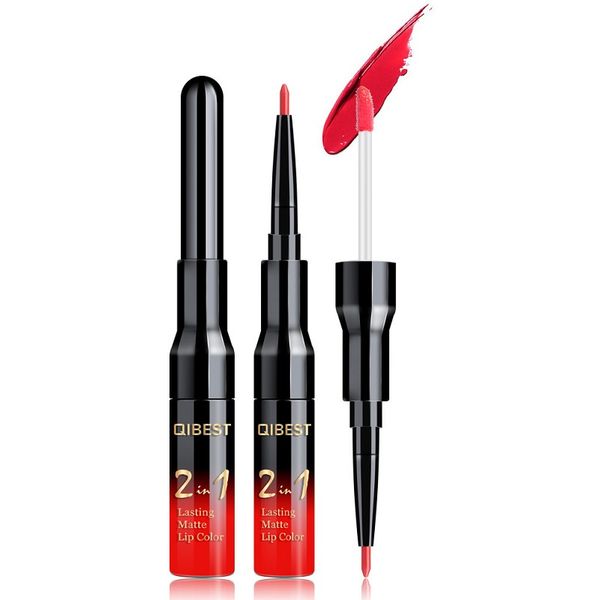 

2 in 1 double head liquid matte lipstick lip gloss & lip liner waterproof nude lipsticks set