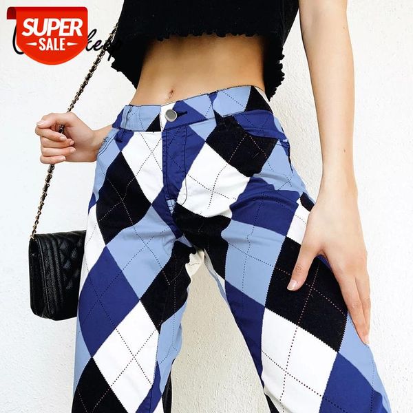 

weekeep plaid streetwear low waist cargo pants 90s vintage y2k joggers women's straight pants casual harajuku aesthetic trousers #zo15, Black;white