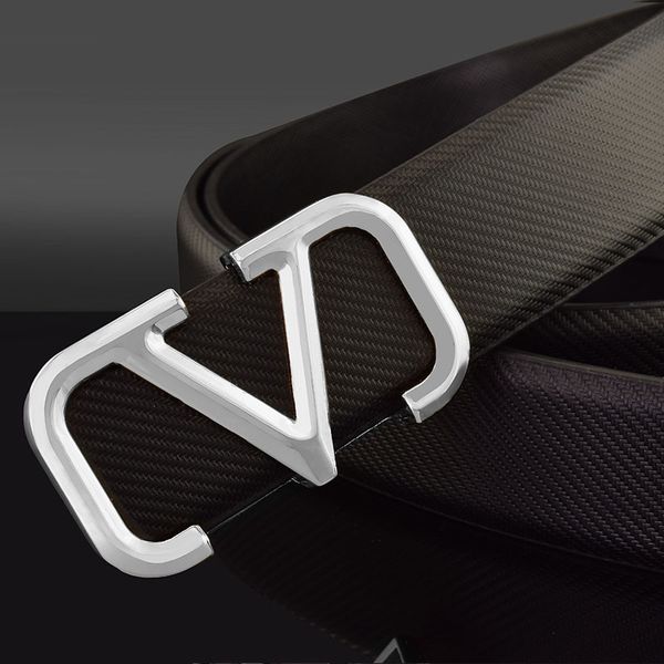

luxury brand belt white youth versatile belt men's korean trendy leather trouser bag smooth buckle v, Black;brown