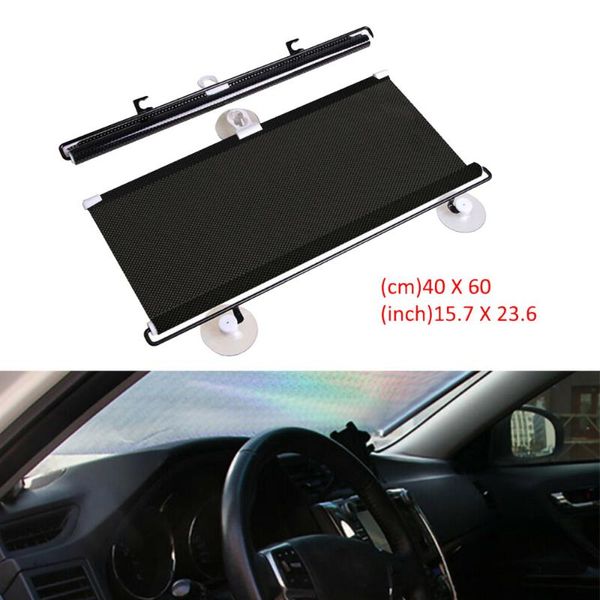 

car sunshade retractable sun visor windshield auto black pvc 1 pc