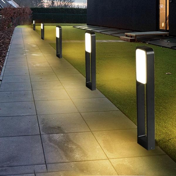 

outdoor stand pole column led lawn light aluminum garden bollards waterproof courtyard park landscape wall lamps