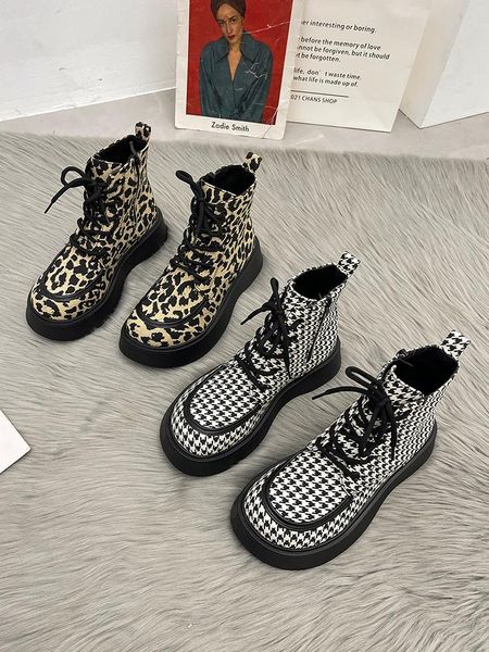 Stivali Tide Ins Ins Cool Autumn 2021 Style British Style Fashion Wild Platform Shoes Grow Donne