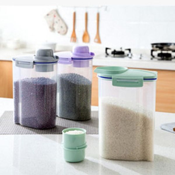 

kitchen storage & organization yfashion half flip food box tank airtight plastic containers sealed cans for coarse cereals grains