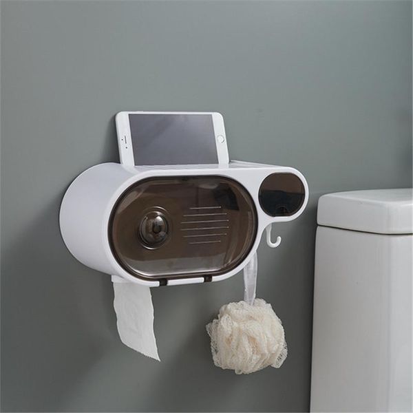 

bathroom toilet paper holder with a storage box dispenser wall mounted tissue roll rack punching
