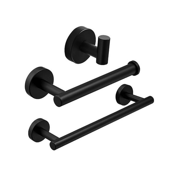 

bath accessory set sus304 black bathroom hardware towel bar rack toilet paper holder robe hook stainless steel gold accessories
