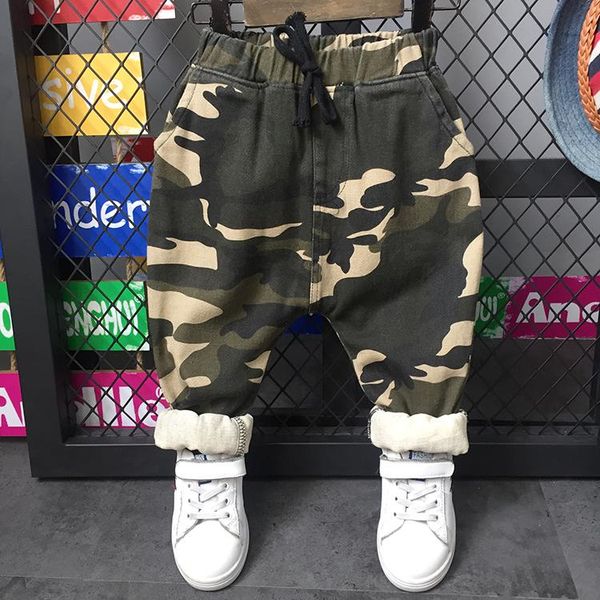 

trousers 2021 spring boy camouflage casual pants children kids jeans wild denim, Blue