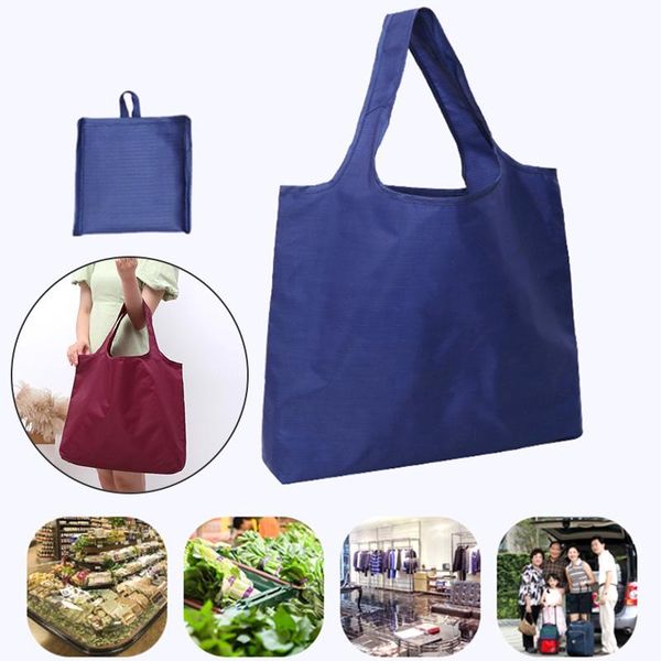 

waterproof oxford cloth picnic portable shoulder handbag foldable shopping bags reusable washable travel tote home storage bag