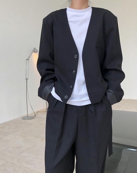 

woman classic material jacket from set lovemoda, White;black