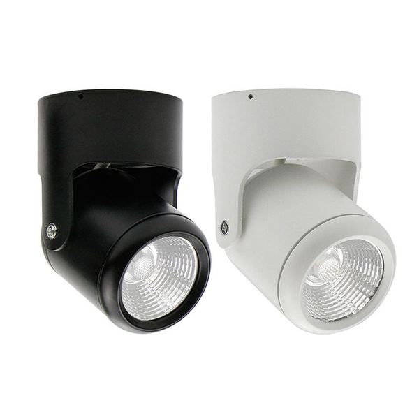 

downlights rotatable surface mounted led ceiling spot light cob down adjustable black/white downlight home store shop lighting