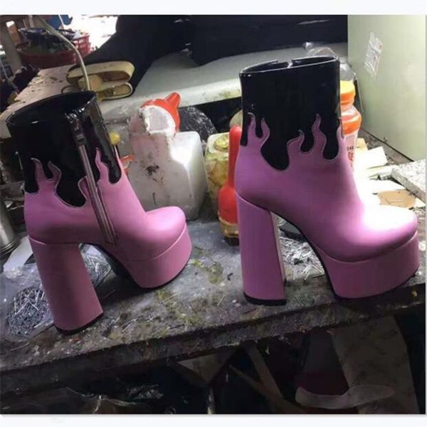 

boots shofoo shoes,fashion women's boots, ankle color matching shoes, about 4.5cm platform, 14.5cm high heels. size:34-45, Black