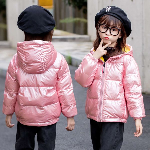 

20212020 new down jacket short hooded boys and girls warm children's coat winter, Black