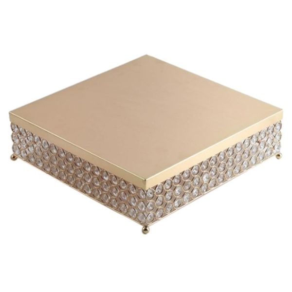 

golden metal plating cake stand display dessert cake tray storage tray