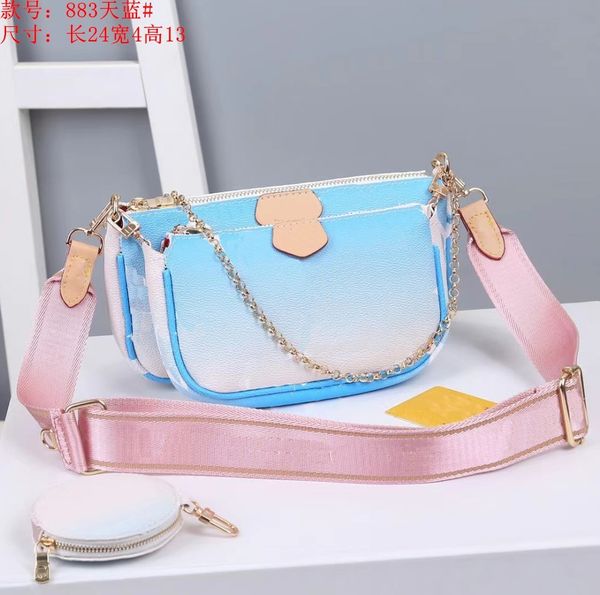 

3 pcs set favorite multi pochette accessories women bag crossbody purse messenger bags handbags flowers designers shoulder lady